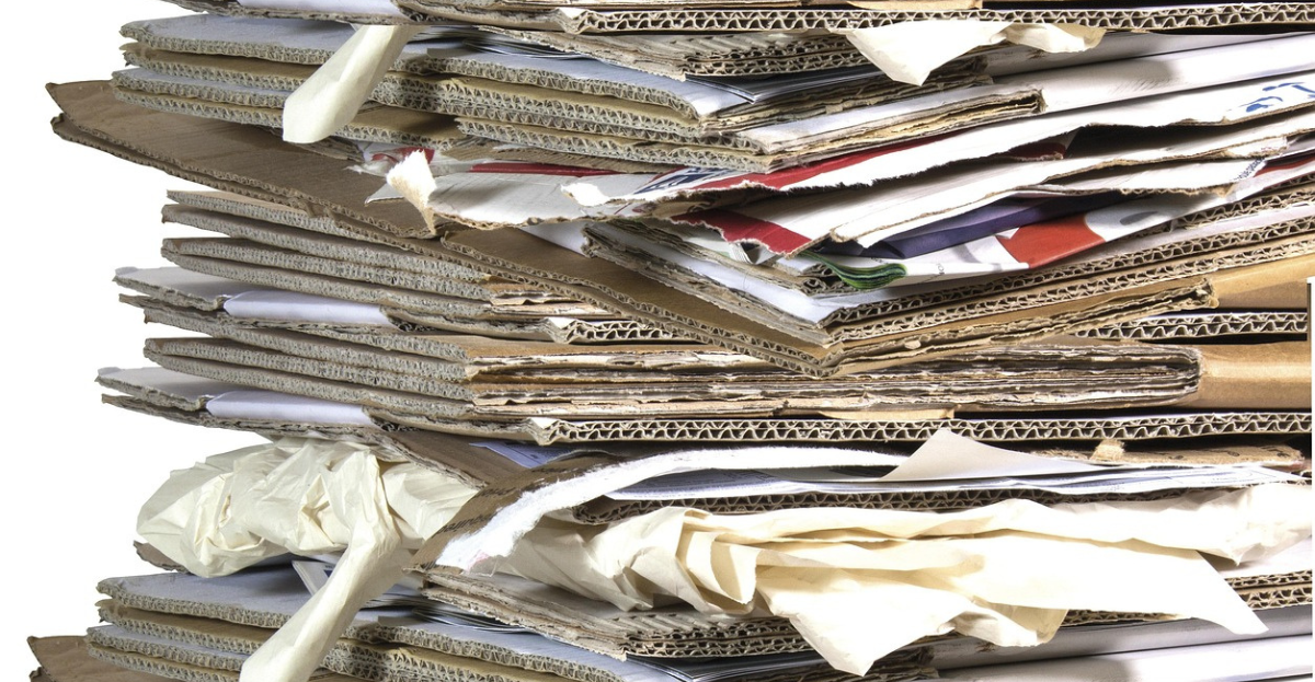 Pile of mixed cardboard